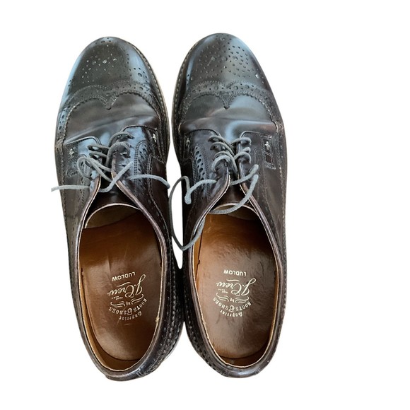 J.CREW LUDLOW 09494 Men 10 D Brown Wing Tip Long Wing Dress SHOES - Picture 6 of 8